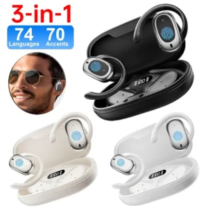 Real-Time Translator Earbuds 3 in 1 Translation Earphones Noise Reduction Waterproof Business AI Translator Earbud- 144 Languages